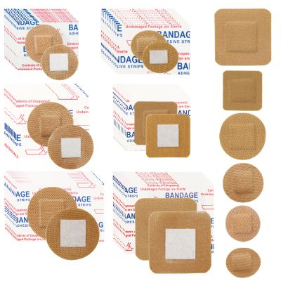 120PCS Breathable Stretch Fabric Adhesive Bandages Variety Pack 6 Sizes Round Oval Square Small Area Flexible Coverage for Face Finger Nose Toe Minor Cuts Scrapes
