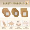 120PCS Breathable Stretch Fabric Adhesive Bandages Variety Pack 6 Sizes Round Oval Square Small Area Flexible Coverage for Face Finger Nose Toe Minor Cuts Scrapes view 3