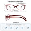 LuxGo Progressive Multifocal Reading Glasses, Photochromic Gray Sunglasses, Unisex, Round Full-Rim(Red,+0.00/+1.75 Magnification) view 3