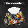 NALCKA Farm Rooster Chickens Long Tissue Box Cover Leather Tissue Bag with Snap Button Opening for Home Office Desk view 4