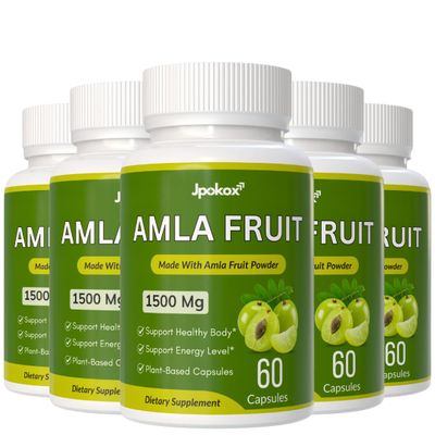 Jpokox Amla Fruit | Amla Capsules | amla Fruit Capsules | 1500mg Supplement for Men & Women | (Pack 5)