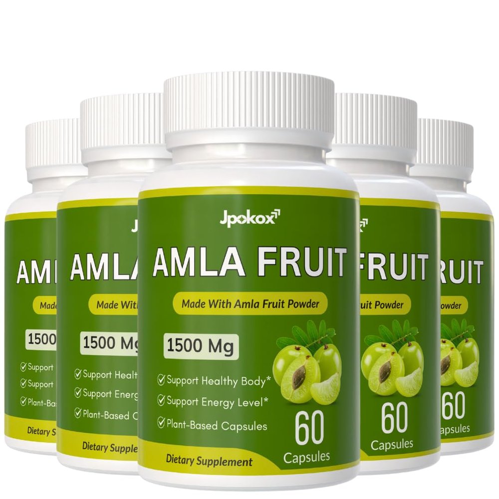 Jpokox Amla Fruit | Amla Capsules | amla Fruit Capsules | 1500mg Supplement for Men & Women | (Pack 5)