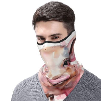 FHEDVBN Smiling Ski Mask UPF 50+ Balaclava - Windproof Face Cover for Men Women Cooling Summer Half Face Mask Scarf Sun UV Protection Neck Gaiter for Outdoor Activities