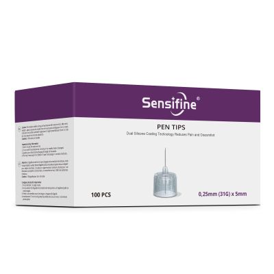 Sensifine Pen Tips 31G x 5mm, Box of 100,Universal Compatibility with most Pen Devices