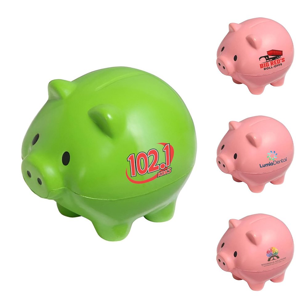 Grozon Custom Logo Pig PU Foam Stress Relief Ball for Adults, Office Stress Management Ball, Bulk Corporate Wellness Item for Workplace Use (100)
