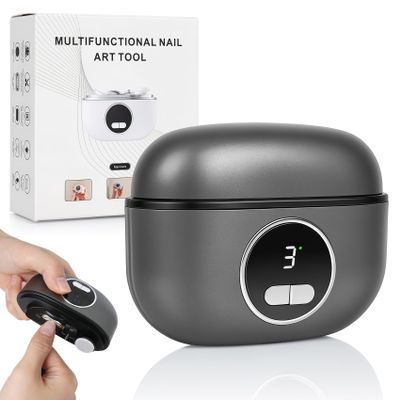 4-in-1 Electric Nail Clipper with LED Light & Nail File, Automatic 3 Speeds LCD Digital Display, Nail Clip Storage, USB Rechargeable Safety Fingernail Trimmer for Baby, Kids, Seniors (Black)