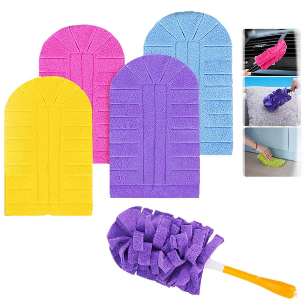 360 Electrostatic Duster Refills The Sustainable Choice for a Dust-Free Home, Reusable Electrostatic Dust Removal Kit, Suitable for Both Wet and Dry Use and Washable (4ppcs)