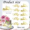 10Pcs Happy Mother's Day Cake Toppers Set Acrylic Mirror Cupcake Topper Engraved Cake Topper Decorations for Mother's Day Birthday Party Baking Decor view 2