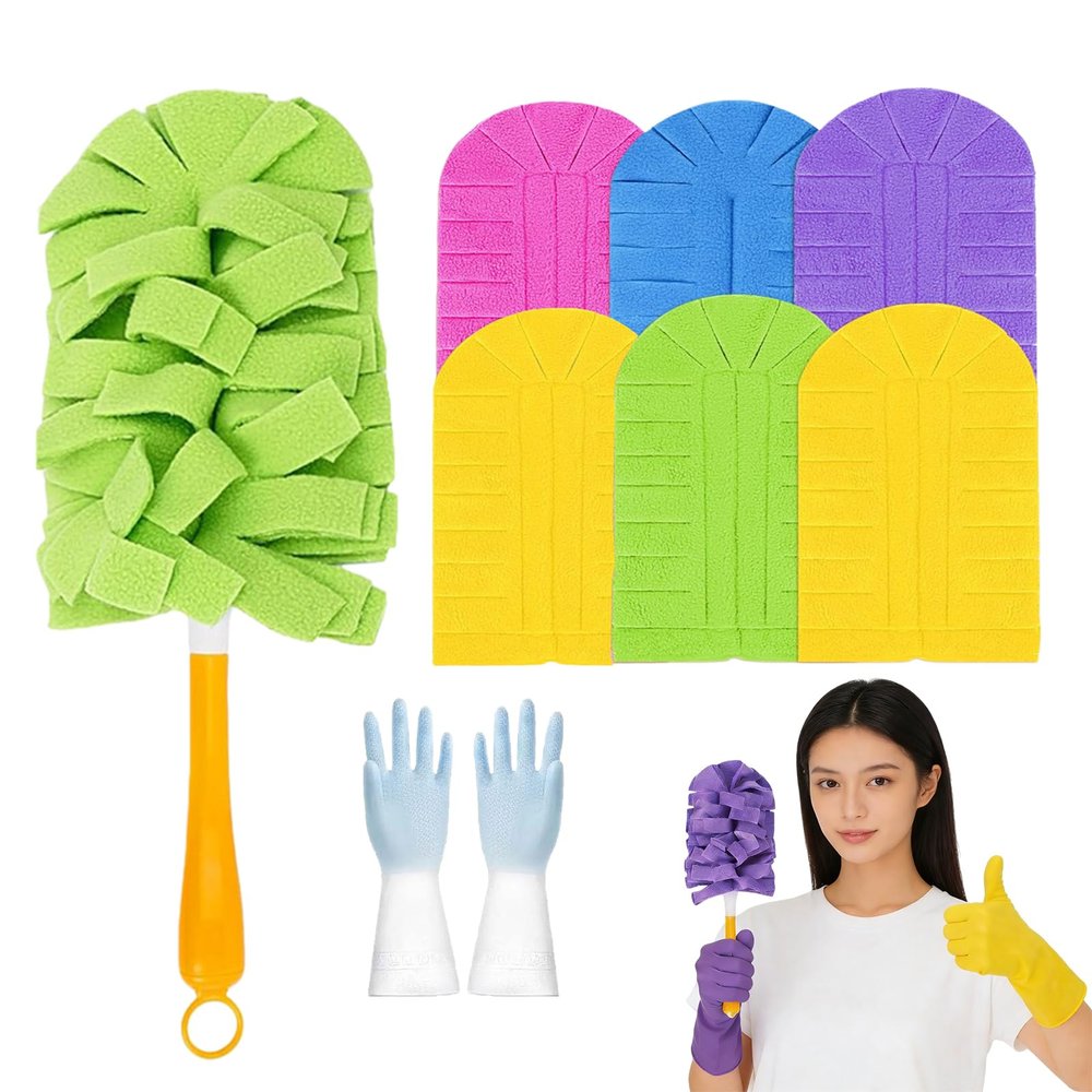 360 Electrostatic Duster Refills The Sustainable Choice for a Dust-Free Home, Duster Refills Reusable with Duster Handles, Washable Duster Refills for Cleaning, Office, Ceiling Fan (6)
