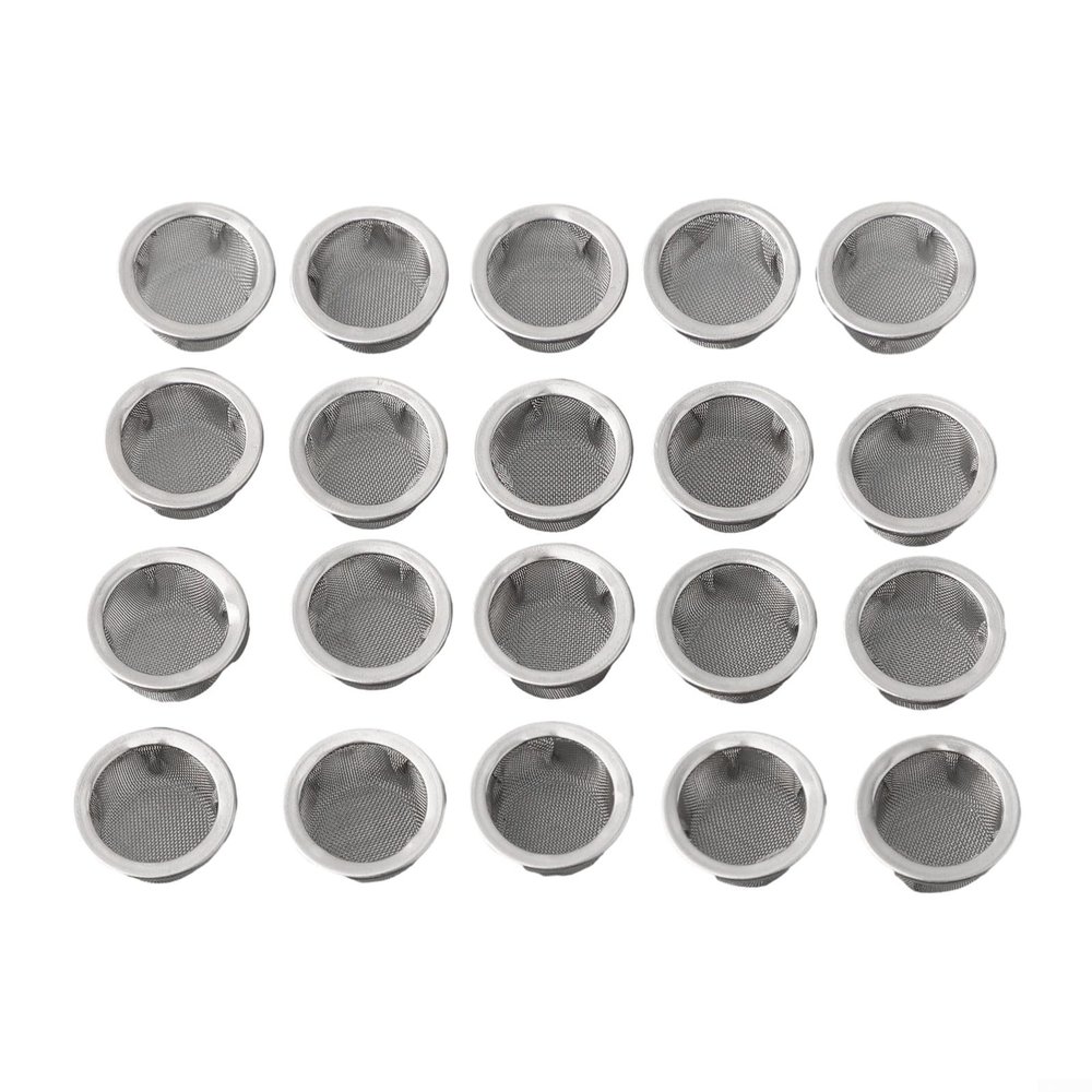 20 Pack Stainless Steel Screen Mesh Filters for Pipe Bowls, Concave Metal Screens for Use, Easy to Clean Resistant