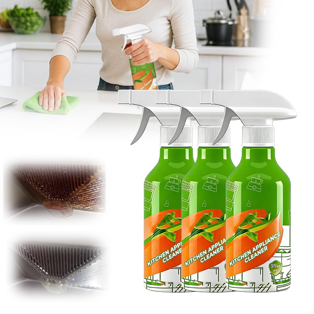 BOLDEP Kitchen Cleaner Spray, 300ml Cleanse Natural Enzyme Formula to Household Appliances, Multi-Purpose Cleaner, Kitchen Cleaning Spray for Hold, Oven, Stove (3, 300ml)