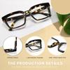 3 Pack Tortoiseshell Reading Glasses, Blue Light Blocking Oversized Square Reading Glasses for Women (Amber,+1.5) view 3