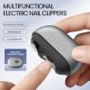 Electric Nail Clipper, Automatic Nail Clipper 2 Speed Settings with LED Light Smart 3-in-1 Nail Trimmer USB Charging Electric Toenail Clippers, for Children, Adults, and the Elderly view 2