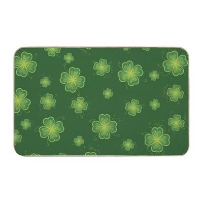 dcetiAAm Flannel Front Door Mat 24 16 Inch, St. Patrick's Romantic Sweet No Slip Shower Rug Water Absorbing Bathroom Decorations Bathroom Rugs Non Slip Washable Outdoor Door Mats for Outside Entry