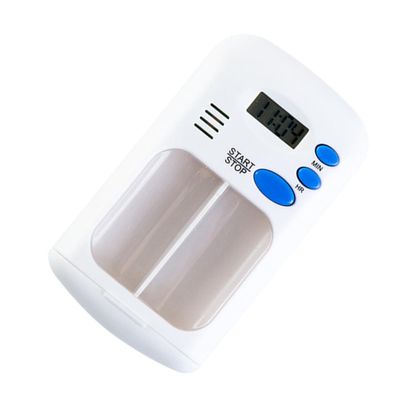 TEHAUX Smart Portable Pill Organizer Box Dual Compartments, Electronic Medicine Reminder Storage for Travel and Daily Use Random Color