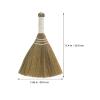 VILLFUL 2pcs Natural Straw Woven Handheld Brooms 20x28cm Small Rustic Craft Broom Set for Indoor Floor and Table Dust Cleaning view 2