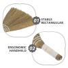 VILLFUL 2pcs Natural Straw Woven Handheld Brooms 20x28cm Small Rustic Craft Broom Set for Indoor Floor and Table Dust Cleaning view 3