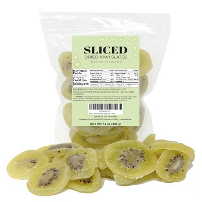 Dried Kiwi Slices Golden Kiwi Natural Color No Added Color Chewy Sweet Tropical Fruit Snack 14 oz Resealable Bag