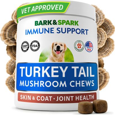 BARK&SPARK Turkey Tail Mushroom for Dogs - Mushroom Blend Chews - Lumps & Bumps, Lipoma