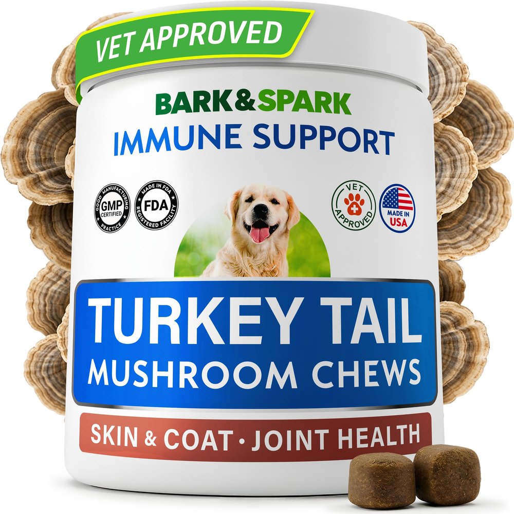 BARK&SPARK Turkey Tail Mushroom for Dogs - Mushroom Blend Chews - Lumps & Bumps, Lipoma