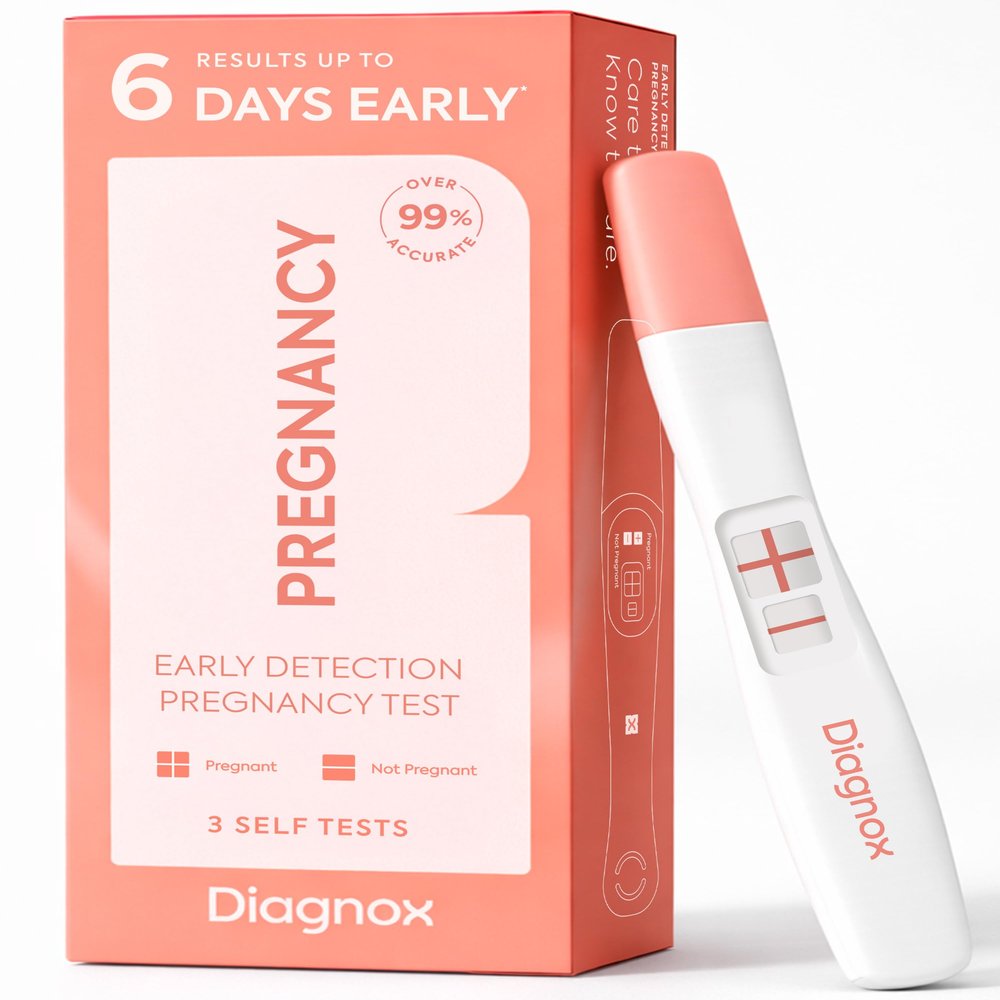 Diagnox Health Early Pregnancy Test Over 99% Accurate hCG Detection, Fast & Easy Results Up to 6 Days Before Missed Period, Quick & Simple to Use, 3 Pack