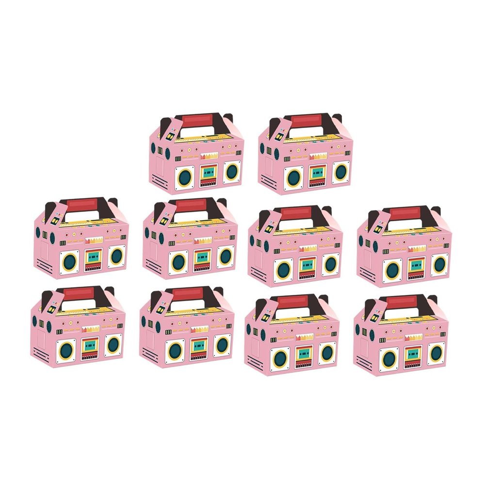predolo 10 Pieces Gift Boxes with Handle Gift Wrapping Container Candy Treat Boxes for