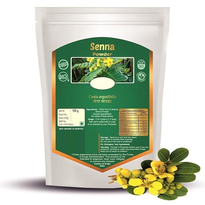 MA Senna Leaves Powder - Sonamukhi Leaves - Sanay Leaves - Sana Makki - Senna Leaf - Sanay Patti Powder - 100g, 3.53 Ounce