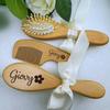 3Pcs, Personalized Baby Hair Brush Comb Set, Engraved Name Wood Hair Brush, Baby Shower Gift, New Mom Gift, Newborn Keepsake(Style B) view 2