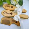 3Pcs, Personalized Baby Hair Brush Comb Set, Engraved Name Wood Hair Brush, Baby Shower Gift, New Mom Gift, Newborn Keepsake(Style B) view 3