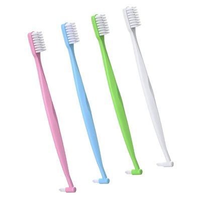 TEHAUX Double-Headed Interdental Toothbrushes 4pcs Compact Tapered Brush Set Wear-Resistant Manual Tooth Cleaning Tools for Oral Care and Travel