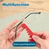 2PCS Professional Eyeglass Curvature Adjuster - 3-in-1 Glasses Frame Bender & Temple Arms Nose Pads Adjusting Tool for DIY Eyeglass Repair & Adjustment, Optician Grade Tool (Silver-Water Drop Hole) view 3