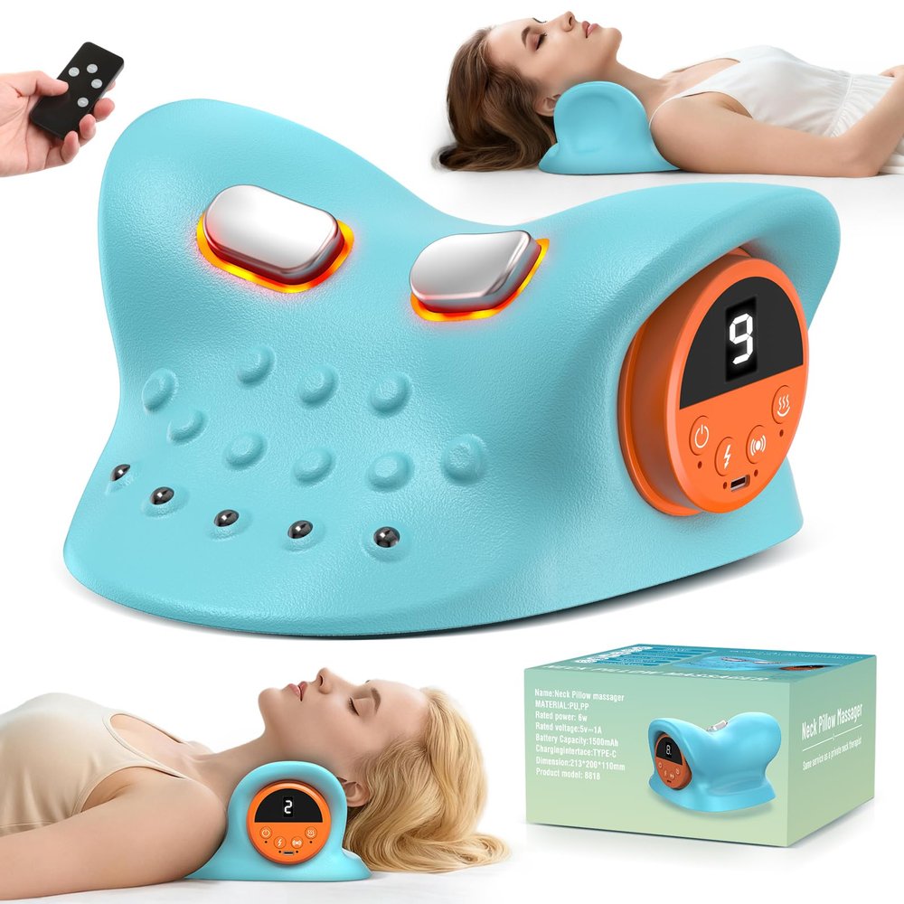 altoance Neck Massager 2026,4-in-1 Neck & Shoulder Massager with Multi-Directional Stretch, Heating & Vibration, 360 Remote Control Ergonomic for Home, Office,Car Travel