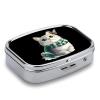 Cat Butterfly Travel Pill Case 2 Compartments Pill Organizer Small Pill Box for Purse Pocket view 3