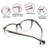 1Pair VisionGlobal Portable Progressive Multifocal Glasses, Photochromic Gray Sunglasses for Unisex Clear Brown,+0.00/+1.00Magnification view 2