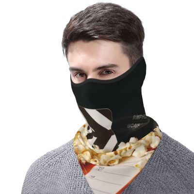 FHEDVBN Cinema Clapboard And Popcorn Ski Mask UPF 50+ Balaclava - Windproof Face Cover for Men Women Cooling Summer Half Face Mask Scarf Sun UV Protection Neck Gaiter for Outdoor Activities