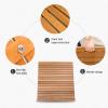 Luxury Teak Wooden Bath Mat, Non-Slip Raised Shower Platform, Naturally Water-Resistant with Teak Oil Finish, for Yard Patio Pool/Spa/Sauna/Rv(60 * 70cm/23.6 * 27.5in) view 4