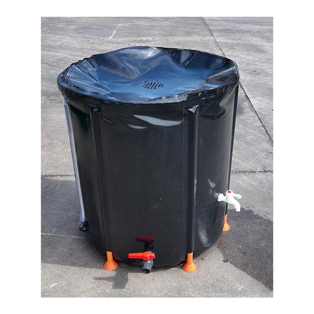 LumaGrove Rainwater Harvesting Tank FlexibleWater Storage Barrel with Mesh Filter Lid Fabric Large Capacity Water Collector(Noir,160L)