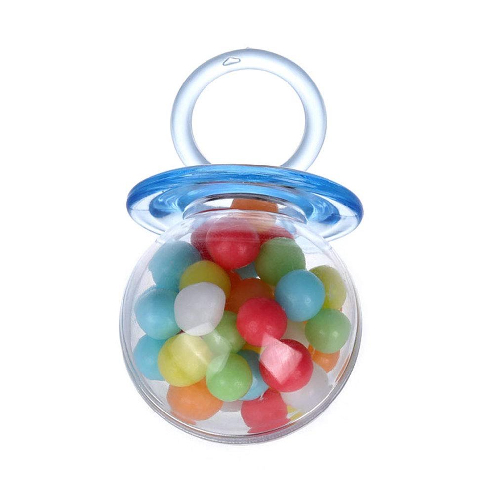Zerodis 12PCS Candy Bottle, Nipple Shape Candies Boxes Clear Sweet Treat Holder Wedding Favor Storage Box for Baby Shower Party Favors Decorations (Blue)