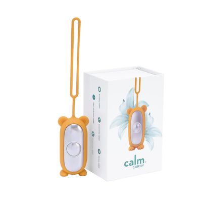 Glowco CalmCarry Mini Bear Kids Sleep Aid Device Handheld Microcurrent Relaxation Tool, Supports Calm, Focus & Gentle Relief, USB Rechargeable, Portable Wellness Device for Children (Orange)