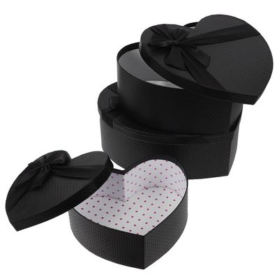 TOBBOMEY Valentines Day Heart-shaped Boxes 3pcs Set (large, Medium, Small) with Lids for Chocolates, Flowers, and Presents Packaging