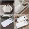 HAMPPLIES 50pcs Disposable Dinner Napkins with Flatware Pocket 40x40cm Thick White Paper Napkins for Weddings Parties Restaurants Home Use view 4