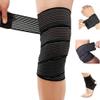 2 pieces Extra Long Elastic Knee Wrap Compression Bandage Brace Support for Legs, Plantar Fasciitis, Stabilising Ligaments, Joint Pain, Squat, Basketball, Running, Tennis, Soccer, Football (Black-2pcs) (One Size, 2pcs, 70.8) view 1