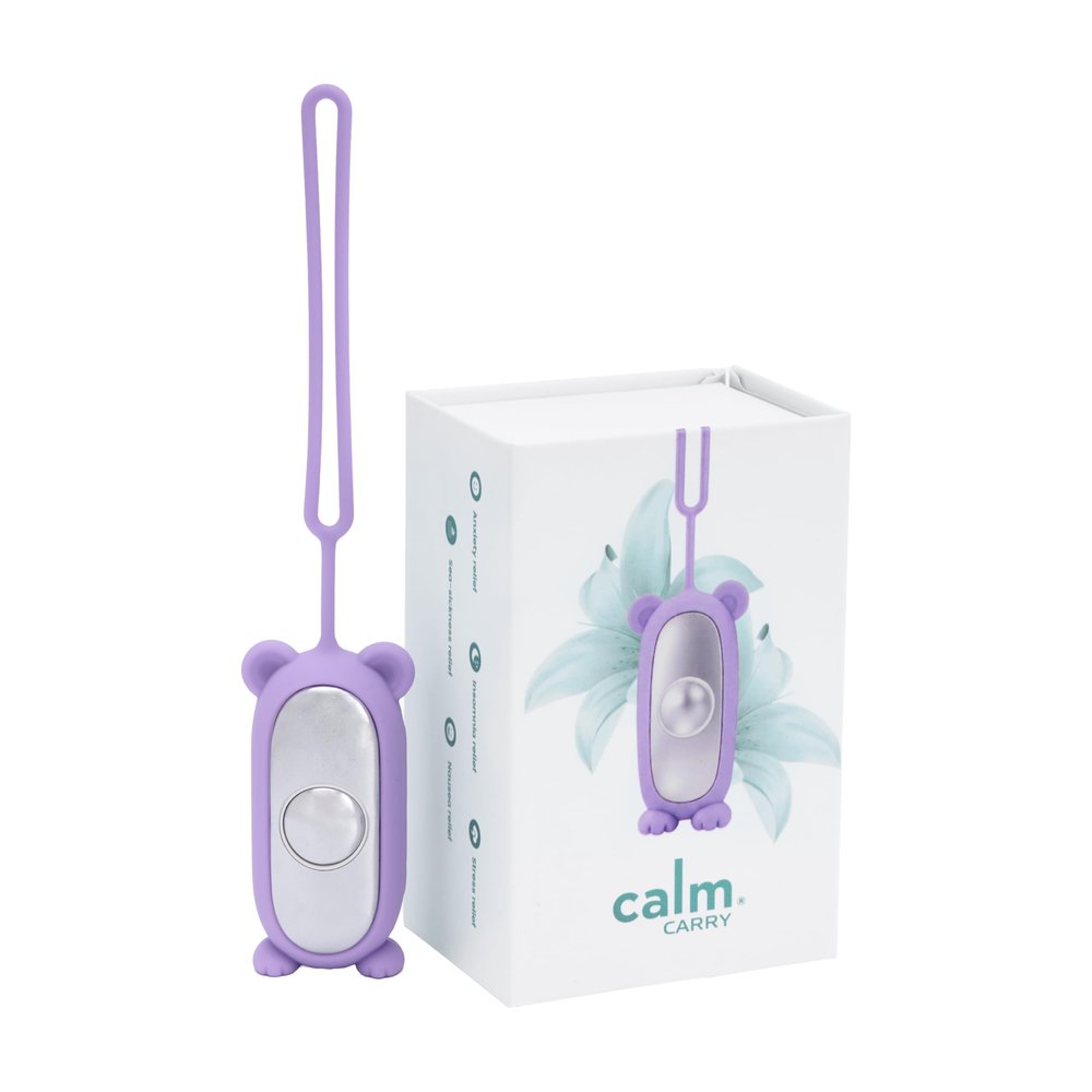 Glowco CalmCarry Mini Bear Kids Sleep Aid Device Handheld Microcurrent Relaxation Tool, Supports Calm, Focus & Gentle Relief, USB Rechargeable, Portable Wellness Device for Children (Purple)