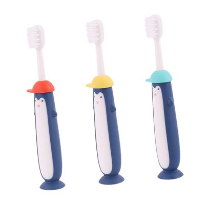 Abaodam 3pcs Cartoon Soft Bristle Toothbrush Set for Ages 3-12, Manual Oral Care Tools in Blue Yellow Red, Gentle Cleaning and Dental Hygiene Random Color