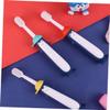 Abaodam 3pcs Cartoon Soft Bristle Toothbrush Set for Ages 3-12, Manual Oral Care Tools in Blue Yellow Red, Gentle Cleaning and Dental Hygiene Random Color view 4