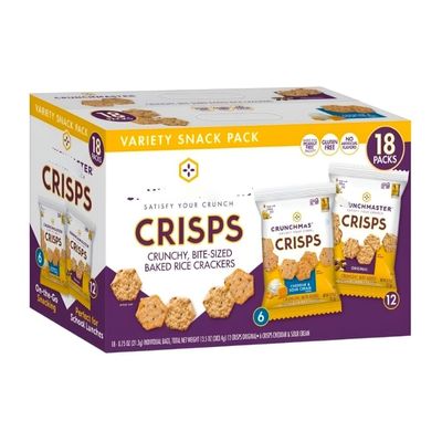 Baked Whole Grain Multi-Grain Crisps Variety Pack, Original and Cheddar & Sour Cream, Gluten Free, Non-GMO, 18 Count