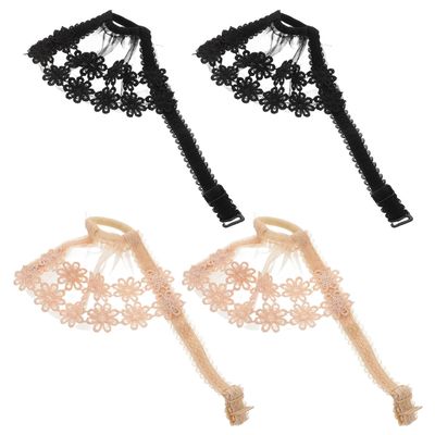 Holibanna 2 Pairs High Heel Shoe Straps Elastic Lace Bands Adjustable Anti-slip Shoe Strap Replacement for Women's Dress Heels and Sandals