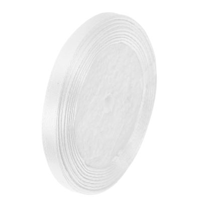 OATIPHO White Polyester Ribbon 0.6cm for Wrapping and DIY Crafts, 25 Yards Roll, Solid White Satin Ribbon for Wedding, Party, Holiday Decorations and Floral Arrangements