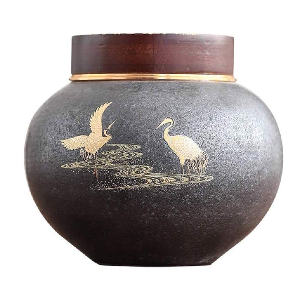 YMGSCC Small Ceramic Cremated Ash Box for Adult Funeral Memorial, New Urn