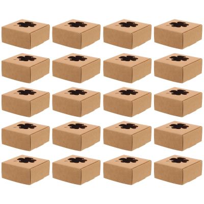 Veemoon Vintage Kraft Paper Soap Packaging Boxes with Lid 20pcs 65x65x30mm Small Boxes for Soap Bars and Presents Eco-friendly Wrapping Case and Chocolates